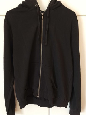 H&M jacket used with hood and pockets, size M, black