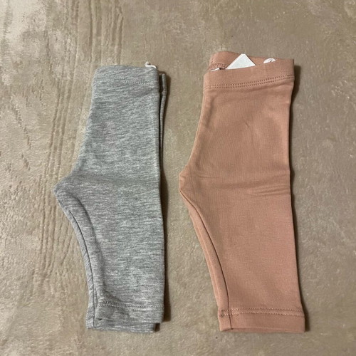Baby leggings like new, pink and gray
