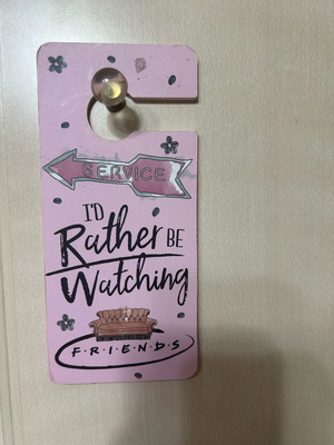 Door hanger like new, Friends theme, pink color