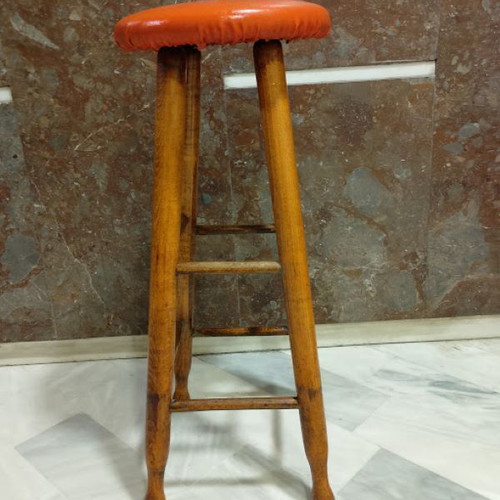 Stool used, height 78cm, diameter 31cm, single piece