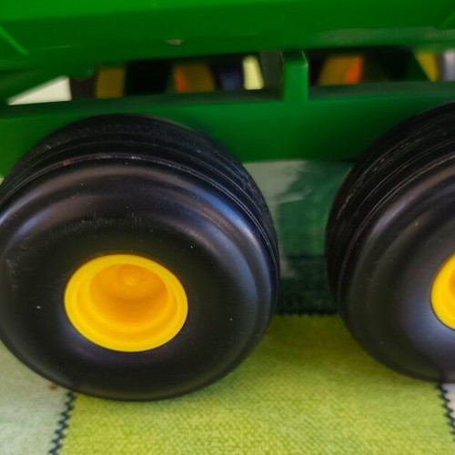 Tractor and tipping trailer toy by ELC, like new, green and yellow