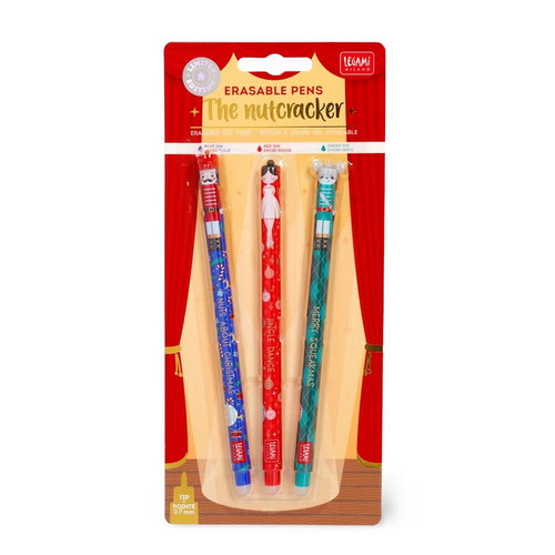 Legami Xmas 2025 Gel Erasable Pens 0.7mm Set of 3