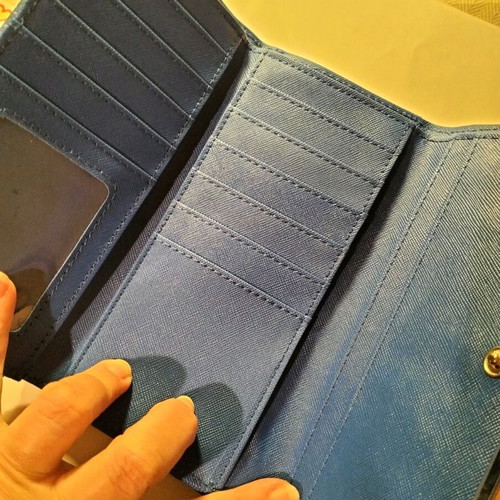 Women's wallet like new, blue woven design