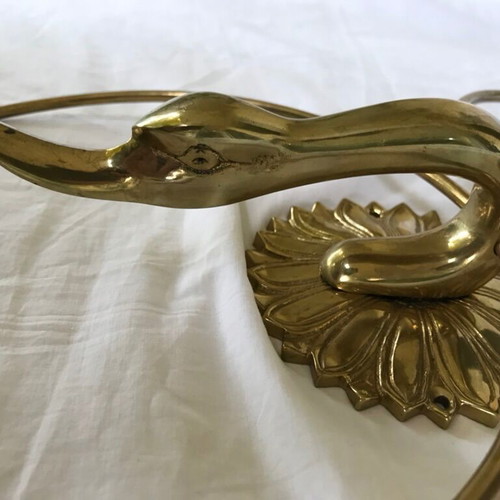 Set of rings used, brass antique curtain or towel holders in gold color