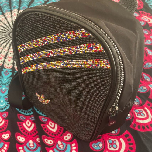 Adidas Mini Backpack Limited Edition with strass like new, black silver