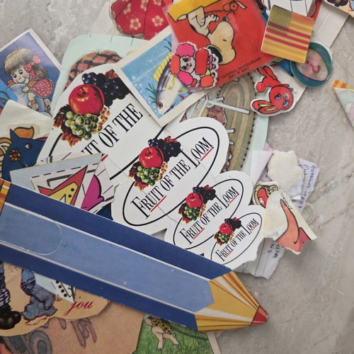 Old stickers used, assorted Snoopy and 3D designs