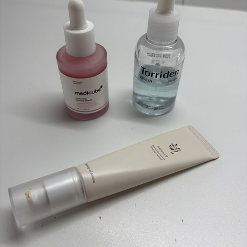 Korean beauty set with Torriden serum, Medicube serum, Beauty of Joseon eye cream