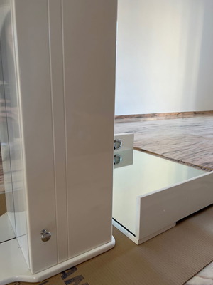 Mirror with storage space used