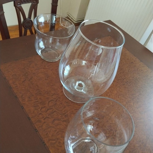 Glass vases and bowls for decoration
