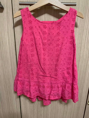 Polo Ralph Lauren Fuchsia Sangallo Top with Back Opening like new
