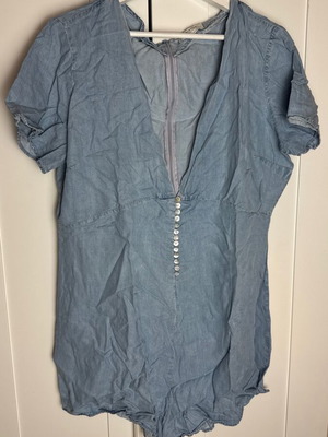 Zara denim playsuit used, light blue, size XL