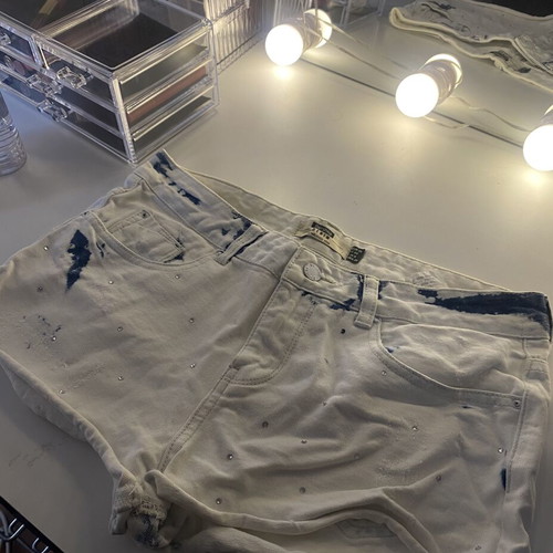 Bershka shorts like new, size S, white and blue