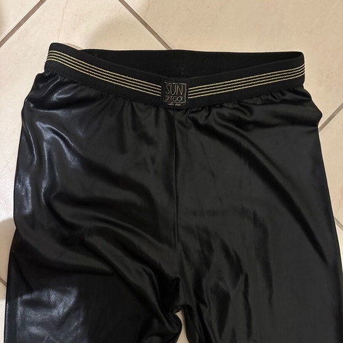 SunsetGo black leggings small like new with leather effect