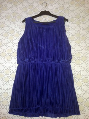 Atmosphere dress new, blue electric, pleated with elastic waist