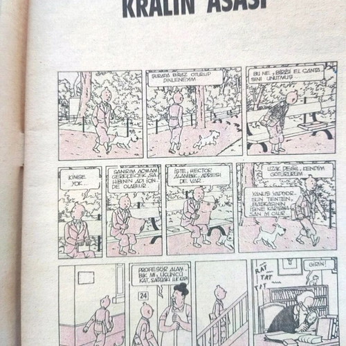 Comics The Adventures of Tintin The Scepter of Ottokar used, Turkish edition 1989