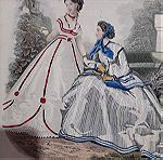  Γκραβουρα εγχρωμη  1866 la mode illustree