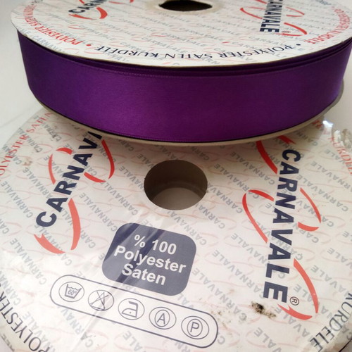 Satin ribbons new, 2 rolls 200 meters purple double-sided