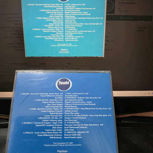 Golden Melodies Panadol CD used, classical music 1996