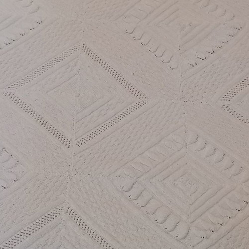 Hand-Knitted Blanket used with very fine needles