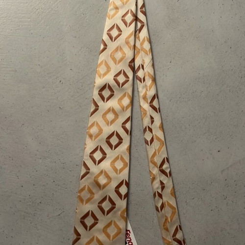 Roy Robson vintage tie new, beige and brown silk