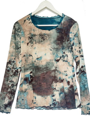 Y2K mesh top used, multicolor, size M