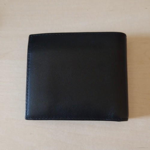 Lacoste leather wallet, black, card and coin holders
