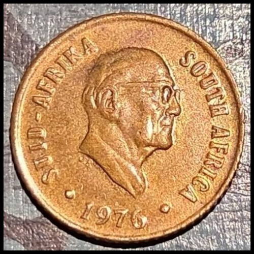 South Africa 1 Cent 1976 coin like new, bronze