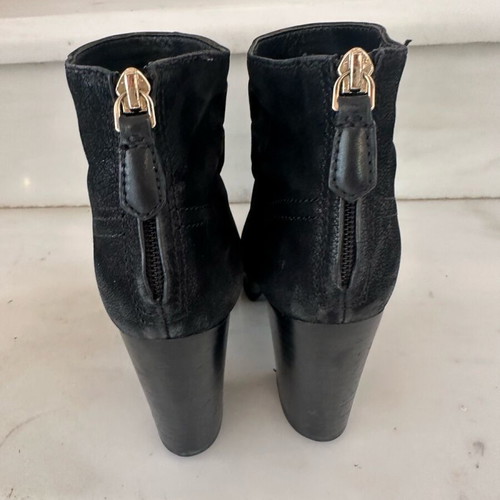 Tory Burch black suede and leather ankle boots like new, size 37