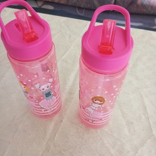Pack of 2 pink children's water bottles