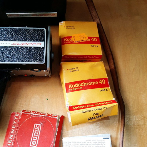 Eumig Viennette Super 8 camera used with case and Kodak film