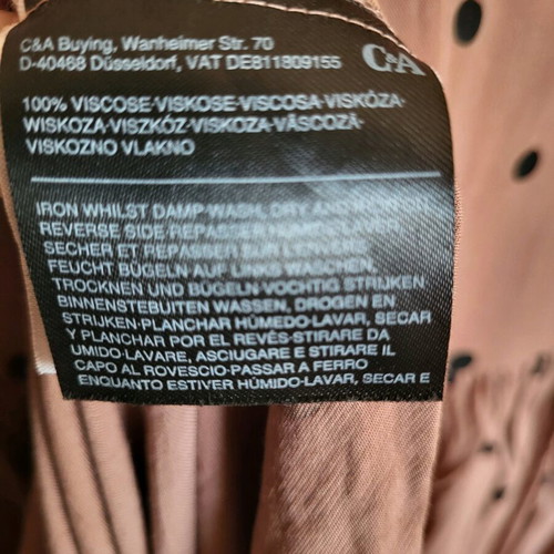 C&A Polka Dot Dress Like New, Size M 38 10, Black Pink