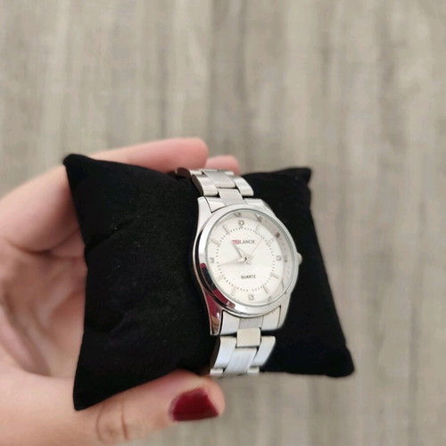 Steel women's quartz wristwatch like new, silver