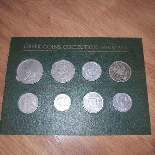 Coins used in old Greek coins card