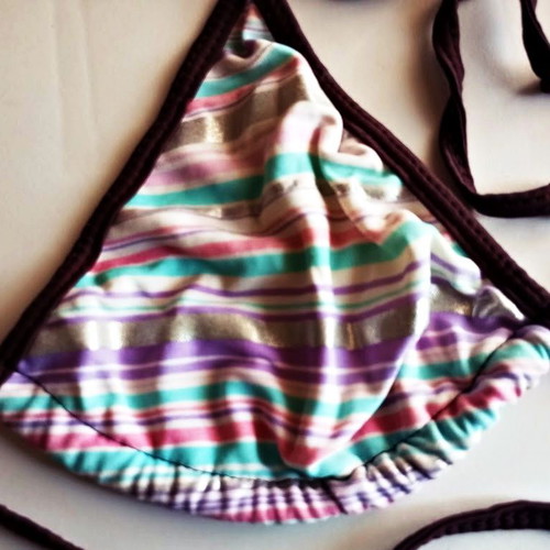 Bikini top striped colorful triangle, like new
