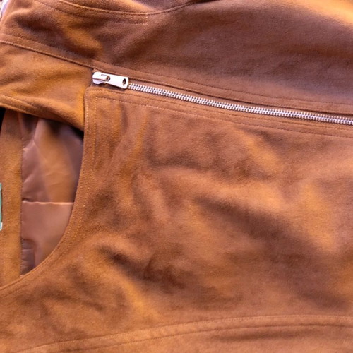 Benetton suede jacket used, tan color, size 44 medium