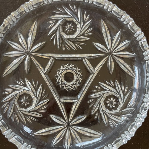Cut Crystal vintage set of 3 coasters like new