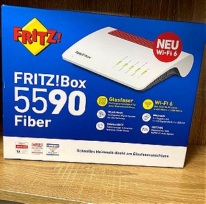AVM FRITZ!Box 5590 Fiber VDSL2Ασύρματο Modem Router Wi‑Fi 6 με 4 Θύρες Gigabit Ethernet Σφραγισμένο
