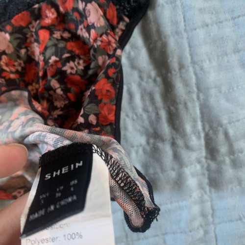 Shein crop top size Small, sheer with bust lining, like new