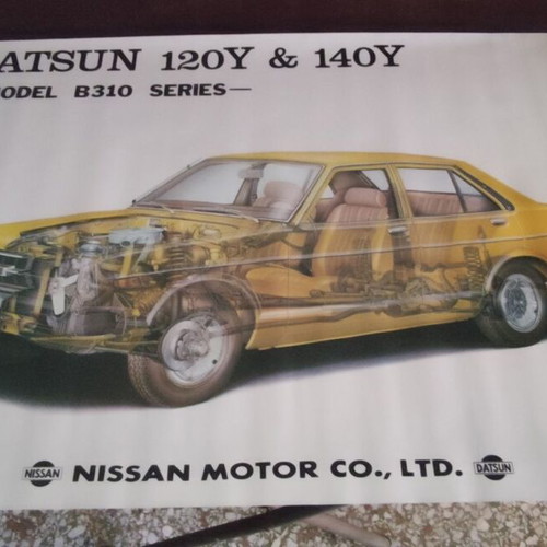 Datsun Sunny B310 Cutaway Vintage Poster 120Y & 140Y