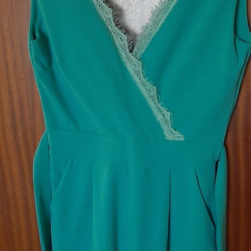Jumpsuit petrol like new, one size with belt and pockets