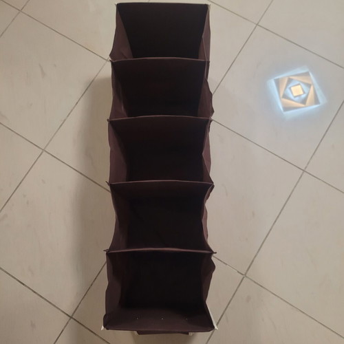 Brown hanging storage organizer with 5 shelves 28x28x90cm