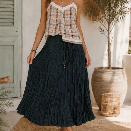 Boho style skirt and romantic top set, new, green and yellow