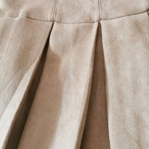 Suede dress camel like new, size 128 for girls