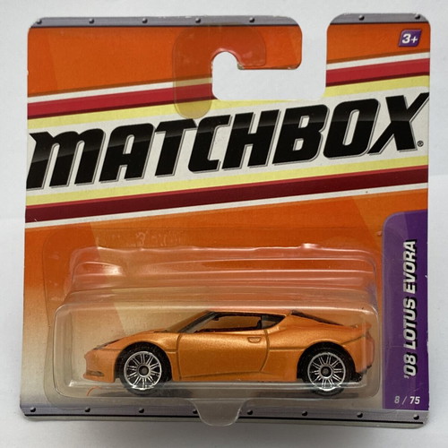 2008 Lotus Evora Matchbox toy car new, orange, 1:64 scale
