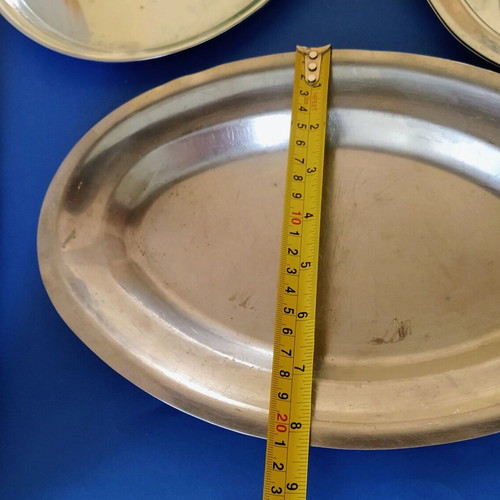 Serving platters set of 3 stainless steel used