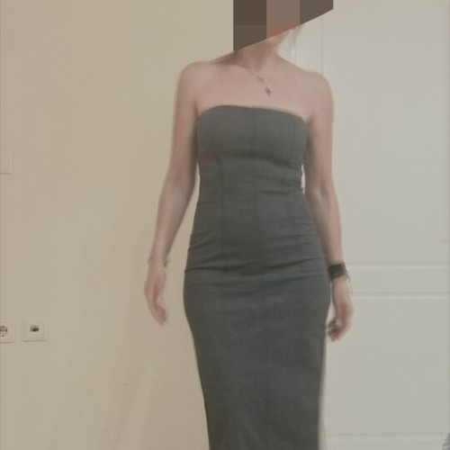 Bershka Strapless Dress like new, gray, soft elastic fabric
