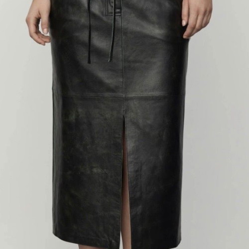 Day Birger & Mikkelsen black leather midi skirt used with belt