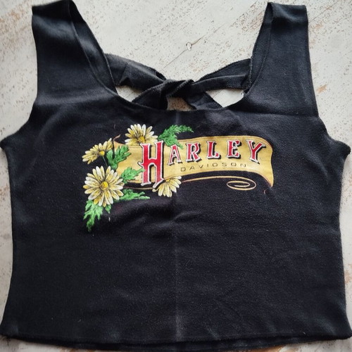 Vintage Harley Davidson original crop-top like new, black, size M