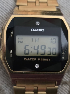 Casio Collection Vintage A-159WGED-1EF Watch with Diamonds like new
