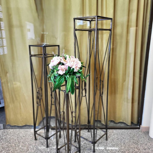 Solid Forged Bronze Flower Stands like new, set of 3 pieces